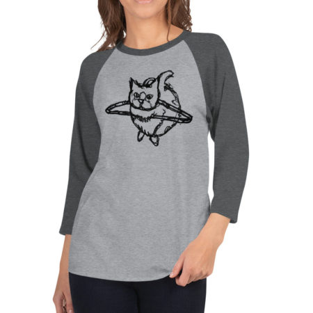 HANG WITH ME - Triblend 3/4 sleeve raglan shirt - Front on Model